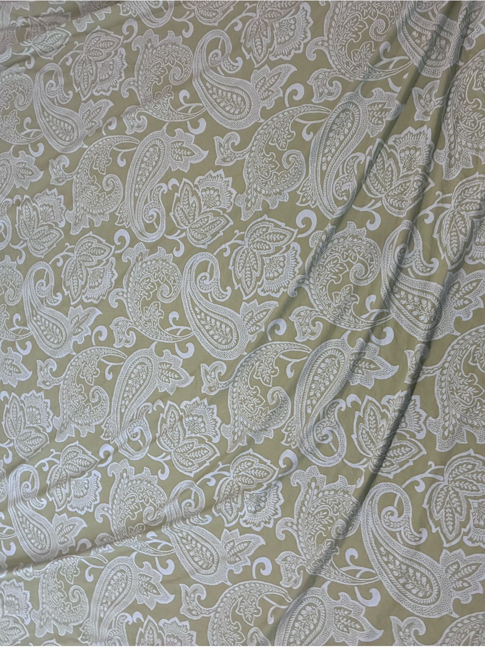 3 Piece Pottery Barn Duvet Set Green Paisley King Boho Vintage - Picture 7 of 11